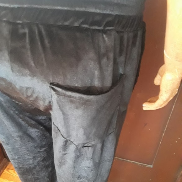 Iconic Mens Stretch Velvet Regular Jogging Pants - Picture 6 of 8